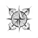 three arrow and compass tattoo design idea