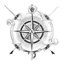 three arrow and compass tattoo design idea