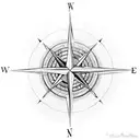compass arrow tattoo design idea
