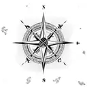 compass arrow tattoo design idea