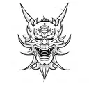 Hannya mask tattoo design idea