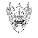 Hannya mask tattoo design idea