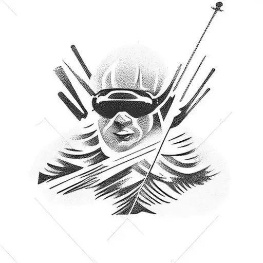 skiing tattoo design idea