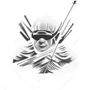 skiing tattoo design idea