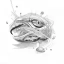 number 1 and number 2 overlapping tattoo design idea