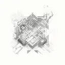 number 1 and number 2 overlapping tattoo design idea