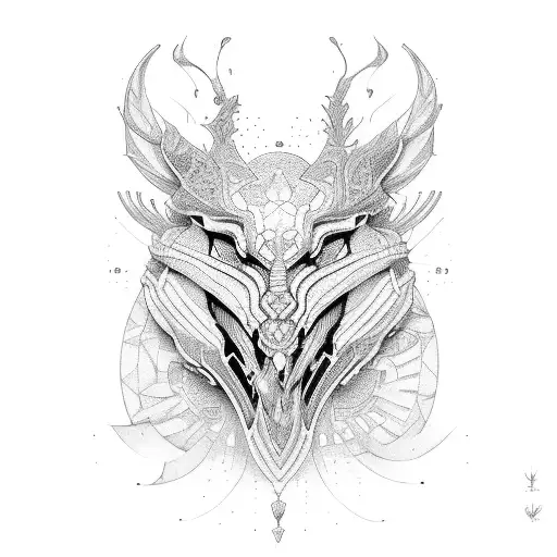 cyber sigilism tattoo design idea