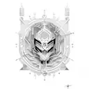 cyber sigilism tattoo design idea