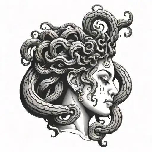 Medusa with semicolon tears  tattoo design idea