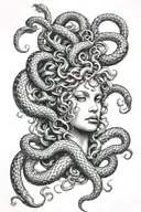 Medusa with snakes and semi colon tattoo design idea