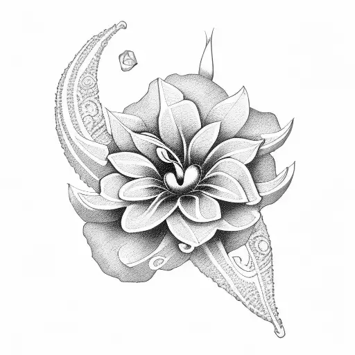 tropical flower  tattoo design idea