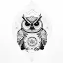 Owl in Salt Shaker tattoo design idea