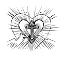 cross and heart tattoo design idea