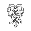 cross and heart tattoo design idea
