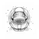 astronaut with reflection of earth in the helmet  tattoo design idea