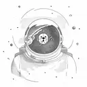 astronaut with reflection of earth in the helmet  tattoo design idea