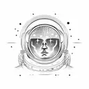 astronaut with reflection of earth in the helmet  tattoo design idea