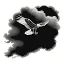 A majestic eagle soaring through the clouds, symbolizing leadership and protection tattoo design idea