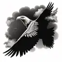 A majestic eagle soaring through the clouds, symbolizing leadership and protection tattoo design idea