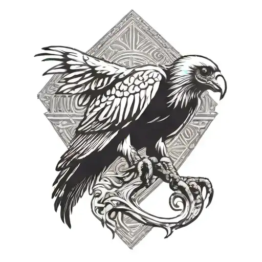 vulture in the same pose as the hieroglyphic letter tattoo design idea