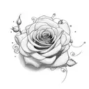 "Josefina" in cursive with roses growing from it and around it tattoo design idea