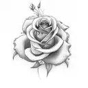 "Josefina" in cursive with roses growing from it and around it tattoo design idea