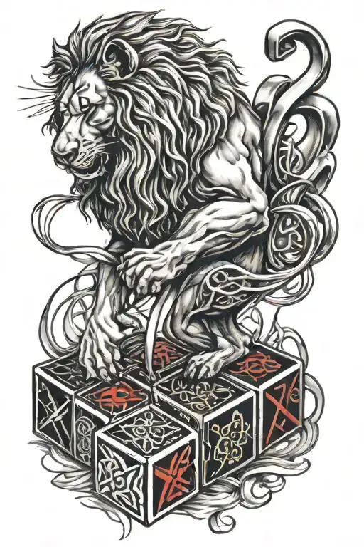 mma, lion, year of the horse, rubiks cube, harp tattoo design idea