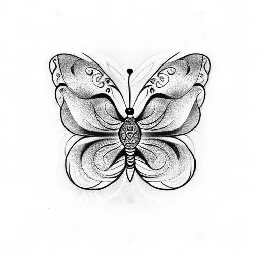 Realistic mandala butterfly tattoo design idea