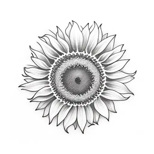 sunflower with a bee tattoo design idea