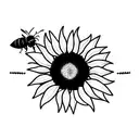 sunflower with a bee tattoo design idea