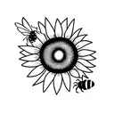 sunflower with a bee tattoo design idea
