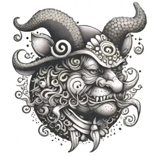 crazy buffoon tattoo design idea