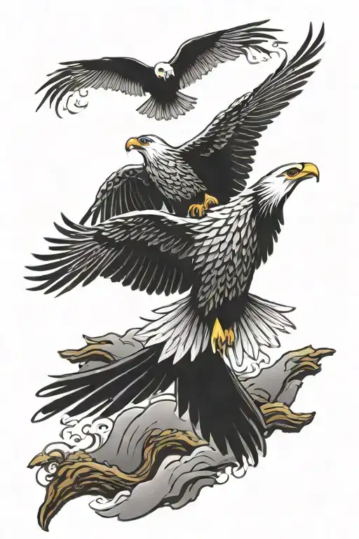 eagle soaring tattoo design idea