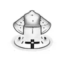 black mob hat and barber sissors with nurse hat linked by a needle and thread tattoo design idea