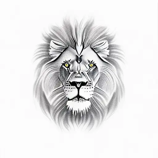 Lion with scar tattoo design idea
