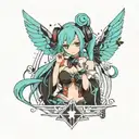 minimal miku nakano tattoo design idea