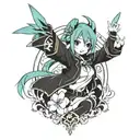 minimal miku nakano tattoo design idea