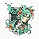 minimal miku nakano tattoo design idea