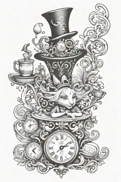 Alice in Wonderland tattoo design idea