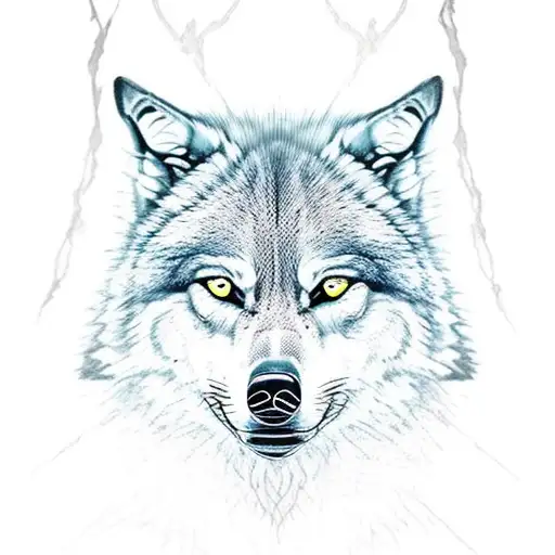 modern furious wolf tattoo design idea