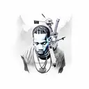 Travis Scott Kendrick Lamar Kanye West Kid Cudi Mount Rushmore tattoo design idea