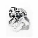 Travis Scott Kendrick Lamar Kanye West Kid Cudi Mount Rushmore tattoo design idea