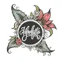 my girlfriend name harshita written underneath tattoo design idea