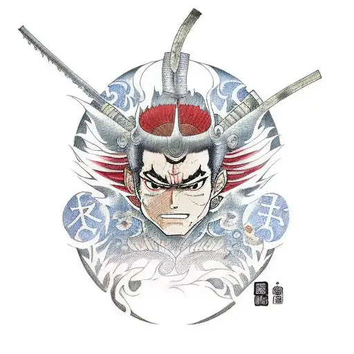 Guts from Berserk Anime crying tattoo design idea