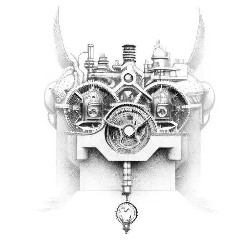steampunk memorial  tattoo design idea
