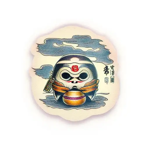 Daruma doll tattoo design idea