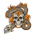 snake skeleton tattoo design idea