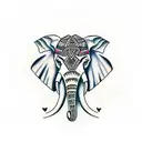 tribal elephant head tattoo design idea