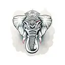 tribal elephant head tattoo design idea