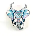 tribal elephant head tattoo design idea